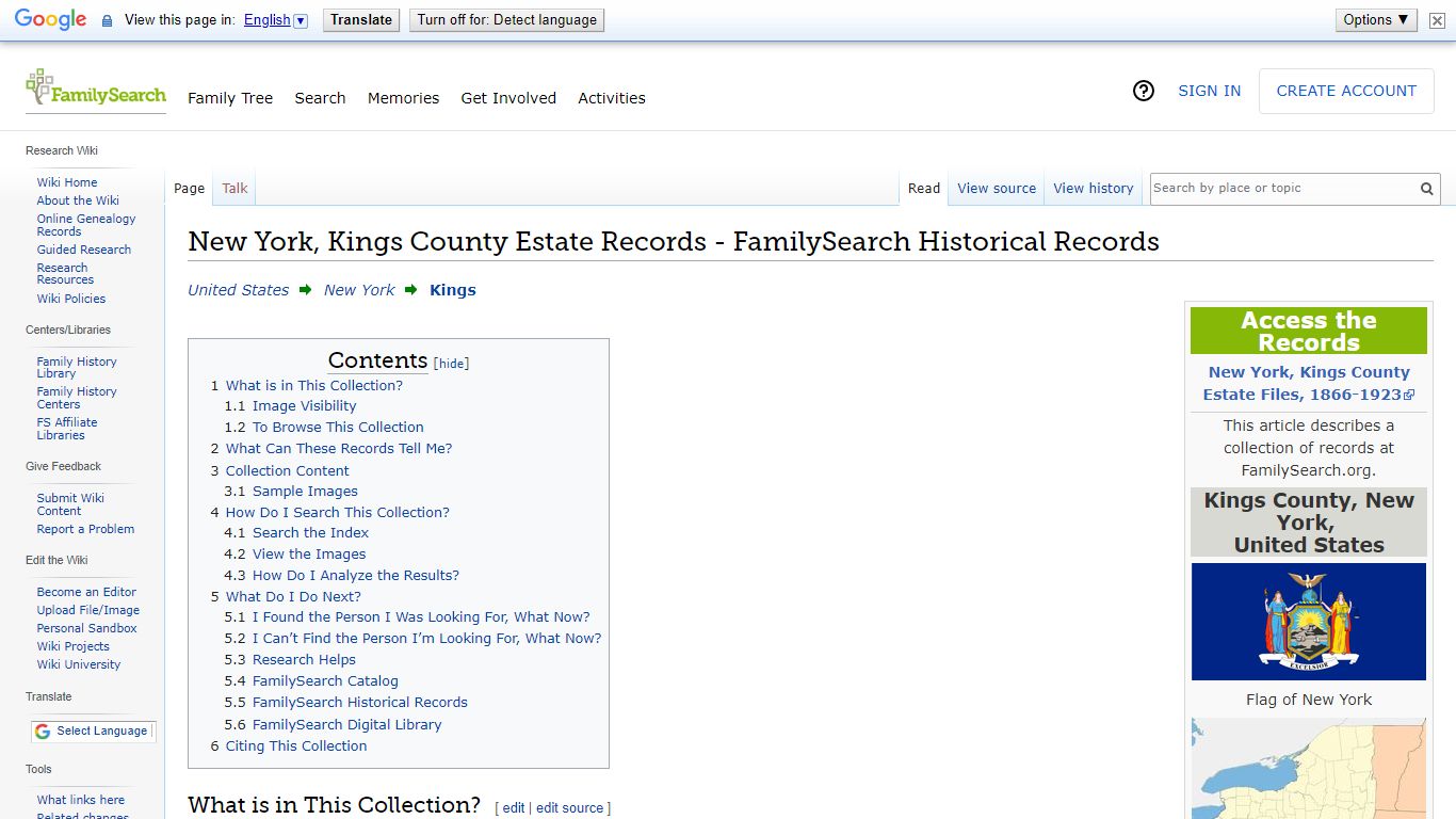 New York, Kings County Estate Records - FamilySearch ...